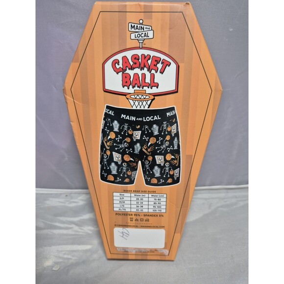 New Mens Medium Basketball Casket Ball Boxer Briefs One Pair Halloween Gift - Picture 2 of 4